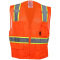 GSS Safety 1502 Type R Class 2 Premium Two-Tone Surveyor Safety Vest - Orange