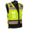 Liberty Safety C16042 HiVizGard Class 2 Black Bottom Mesh Surveyor Safety Vest - Yellow/Lime