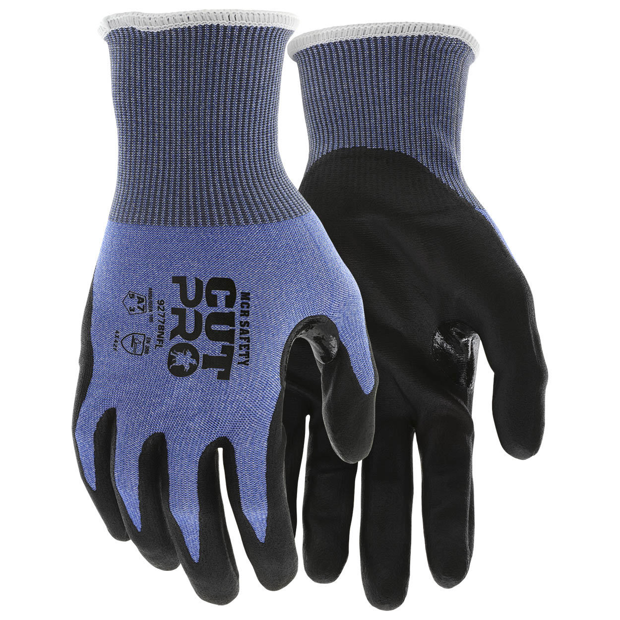 MCR Safety 92778NF Cut Pro 18 Gauge HyperMax HPPE Shell Gloves - Nitrile Palm & Fingers Coating
