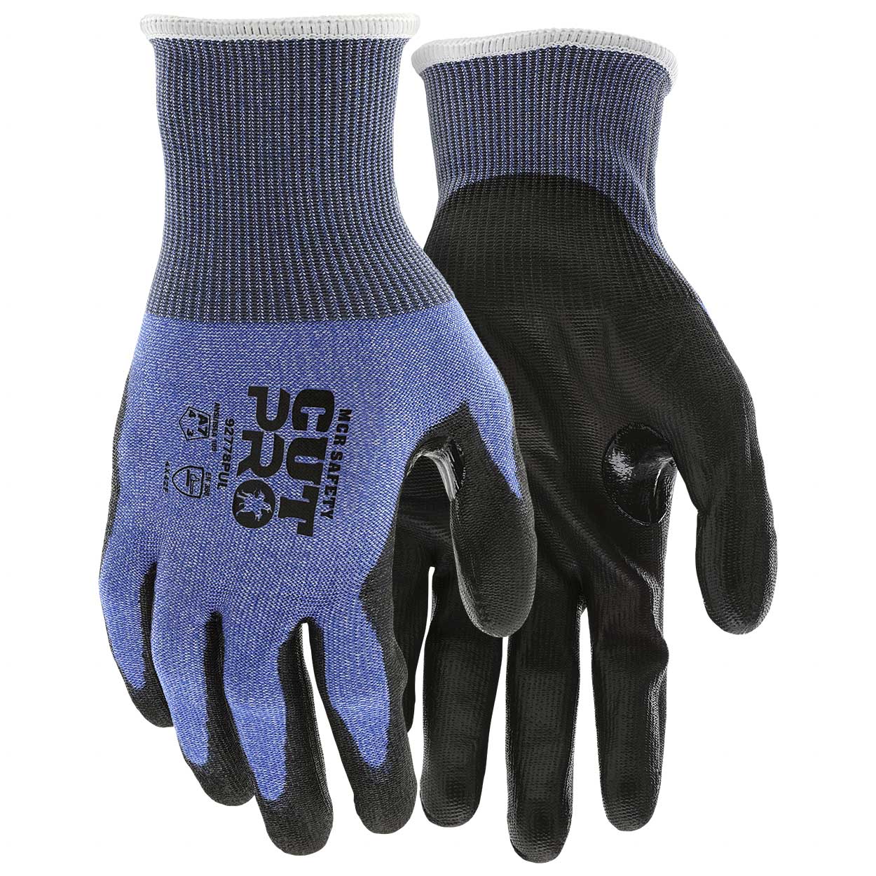 MCR Safety 92778PU Cut Pro 18 Gauge HyperMax HPPE Shell Gloves - Polyurethane Palm & Fingers Coating