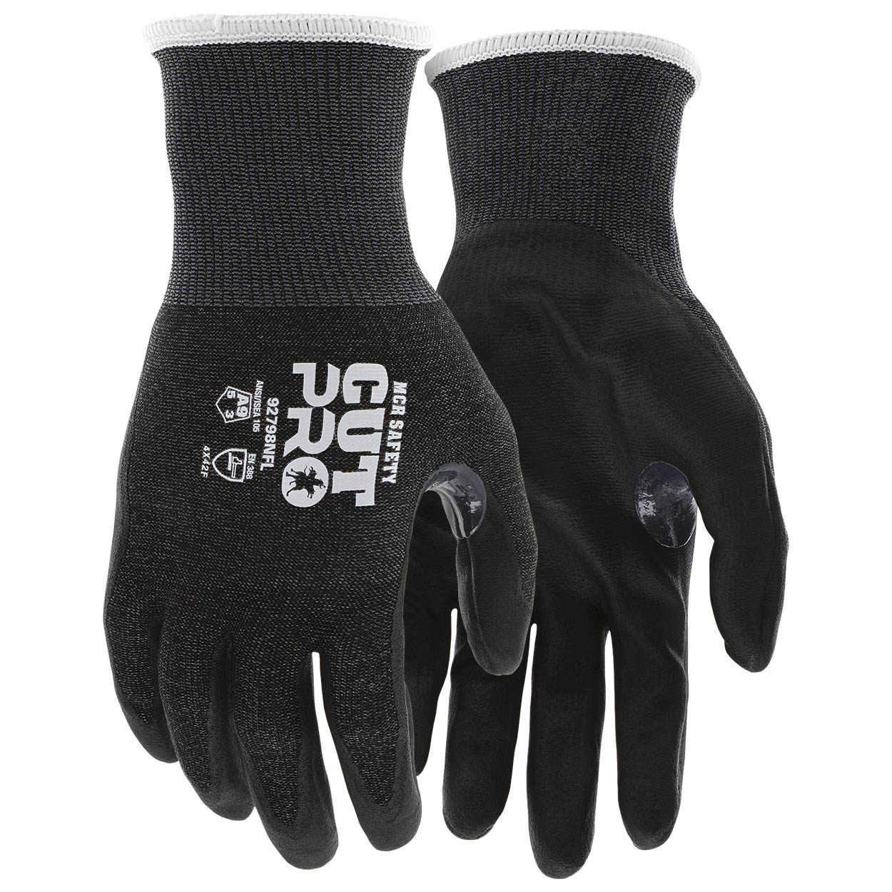 MCR Safety 92798NF Cut Pro 18 Gauge HyperMax HPPE Shell Gloves - Polyurethane Coated Palm & Fingers Coating