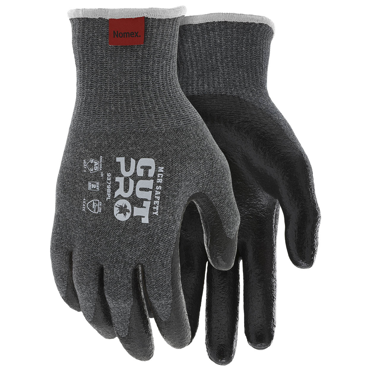 MCR Safety 9379BP Cut Pro 13 Gauge HPPE Shell Gloves - Neoprene/Nitrile Coated Palm & Fingers Coating