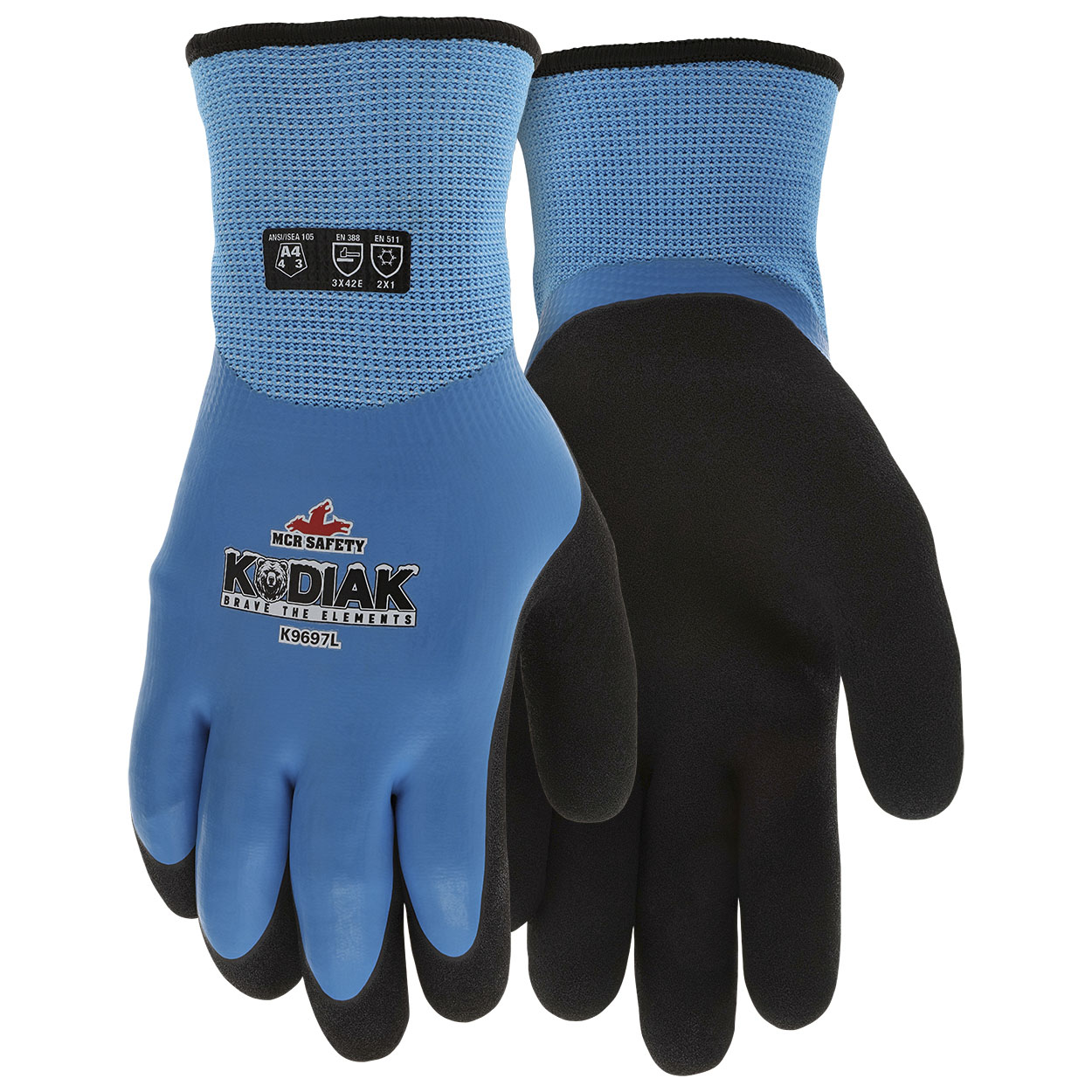 MCR Safety K9697 Kodiak Insulated Work Gloves - 10 Gauge Polyester Exterior - Sandy Latex Palm Coating
