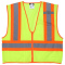 MCR Safety WCCL2L Type R Class 2 Two-Tone Mesh Safety Vest - Yellow/Lime