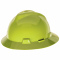 MSA 10061515 V-Gard Full Brim Hard Hat - Fas-Trac Suspension - Hi-Viz Yellow/Green