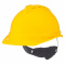 MSA 10100077 V-Gard 500 Vented Cap Style Hard Hat - 4-Point Ratchet Suspension - Yellow