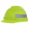 MSA 10102196 V-Gard Cap Style Hard Hat - 1 Touch Suspension - Hi-Viz Yellow/Green w/ Silver Stripe