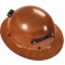 MSA 460389 Skullgard Full Brim Hard Hat w/ Lamp Bracket - Staz-On Suspension - Natural Tan