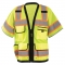 OccuNomix LUX-HDS2T3 Type R Class 3 Heavy Duty Two-Tone Surveyor Safety Vest - Yellow/Lime