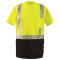 OccuNomix LUX-TSSP2BK Type R Class 2 Black Bottom Safety T-Shirt - Yellow/Lime