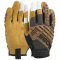 PIP 120-ML1360T Premium Pigskin Padded Leather Palm with Mesh Fabric Back and TPR Impact Protection - Brown