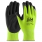 PIP 16-340LG G-Tek PolyKor Hi-Viz Seamless Knit PolyKor Blended Gloves - Double Dipped Nitrile Coated Micro-Surface Grip