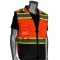 PIP 302-0670T Type R Class 2 Black Bottom Front Ripstop Tethering Safety Vest - Orange
