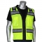 PIP 302-0800D Type R Class 2 Black Two-Tone Mesh D-Ring Surveyor Safety Vest - Yellow/Lime
