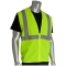 PIP 302-WCENGZ Economy Type R Class 2 Solid Safety Vest with Zipper - Yellow/Lime