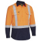 PIP 312M6367H Bisley Type R Class 2 Vented Long Sleeve Safety Shirt - Orange/Navy
