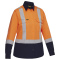 PIP 312W6367H Bisley Type R Class 2 Women's Vented Long Sleeve Safety Shirt - Orange/Navy