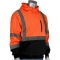 PIP 323-1350B Type R Class 3 Black Bottom Hooded Pullover Safety Sweatshirt - Orange