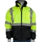 PIP 333-1740 Type R Class 3 Black Bottom Bomber Jacket with Quilted Built-In Liner - Yellow/Lime