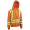 PIP 385-1226FR-O AR/FR Full Zip X-Back Hooded Sweatshirt  - Orange