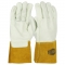 PIP 6010 Ironcat Premium Top Grain Cowhide Leather Mig Welder's Gloves w/ Kevlar Stitching - Leather Gauntlet Cuff