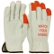 PIP 68-165HV Superior Grade Top Grain Cowhide Leather Driver Gloves - Hi-Vis Fingertips