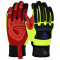 PIP 87810 R2 Safety Rigger Synthetic Leather Double Palm Gloves with Silicone Grip - TPR Impact Protection