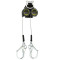 Miller TurboLite + Edge Twin Cable Edge Personal Fall Limiter - Aluminum Harness One Pin Connector - Aluminum Locking Rebar Hook - 9'
