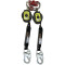 Miller TurboLite + Twin Personal Fall Limiter - G2 Twin Connector - Steel Locking Snap Hook - 6'