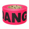 Presco DANGER Repulpable Barricade Tape - Red - 3in x 135ft