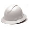 Pyramex HP54110V Ridgeline Vented Full Brim Hard Hat - 4-Point Ratchet Suspension - White
