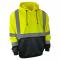 Radians SJ02B-3PGS Type R Class 3 Color Blocked Hooded Pullover Sweatshirt - Yellow/Black