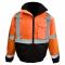Radians SJ11QB-3ZOS Type R Class 3 Weatherproof Bomber Jacket with Quilted Built-In Liner - Orange/Black