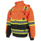 Radians SJ511B-3ZOS Type R Class 3 Black Bottom Hooded Bomber - Hi-Viz Orange
