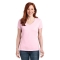 Hanes S04V Ladies Nano-T Cotton V-Neck T-Shirt - Pale Pink