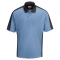 Red Kap SK54 Men's Short Sleeve Performance Knit Two-Tone Polo - Medium Blue/Charcoal