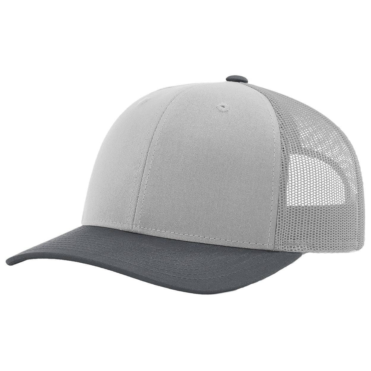 Richardson 112 Snapback Trucker Cap - Light Grey/Light Grey/Gunmetal