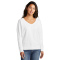 Port & Company LPC098V Ladies Beach Wash Garment-Dyed V-Neck Sweatshirt - White