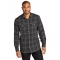 Port Authority W672 Long Sleeve Ombre Plaid Shirt - Deep Black