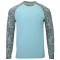 Paragon 231 Panama Colorblock Long Sleeve T-Shirt - Grey Aqua Water