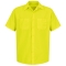 Red Kap SS24 Enhanced Visibility Work Shirt - Short Sleeve - Fluorescent Yellow