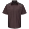 Red Kap SY40 Striped Color Block Shirt - Short Sleeve - Red/Charcoal Stripe with Navy Contrast