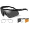 Wiley X 308RX Saber Advanced Safety Glasses w/ RX Inserts - Matte Black Frame - Grey Clear Rust Lens