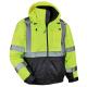 Ergodyne GloWear 8377 Type R Class 3 Quilted Bomber Jacket - Yellow/Lime