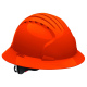 JSP Evolution 6161V Deluxe Full Brim Vented Hard Hat - Wheel Ratchet Suspension - Hi-Viz Orange