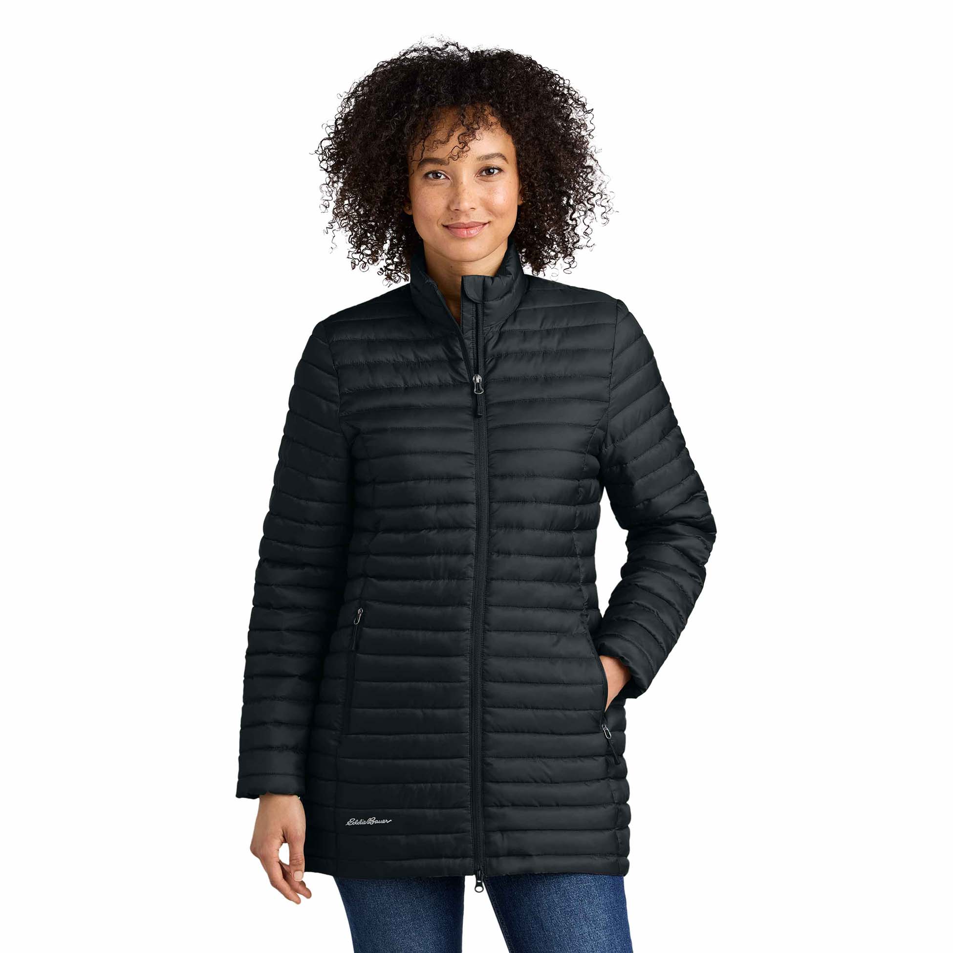 しっぽり Eddie Bauer EBTEK 短丈 ヌプシ ダウン L Eddie Bauer EB515 Ladies Packable Quilted Full-Zip - Black