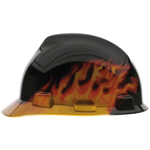 Black Fire MSA 10092015 Specialty V-Gard Protective Cap with Fas-Trac III Suspension