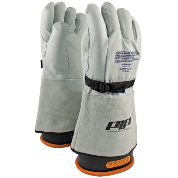 PIP Novax 155-4-16 Work Gloves 155-4-16,11, Size 11, Rubber, Black, Orange