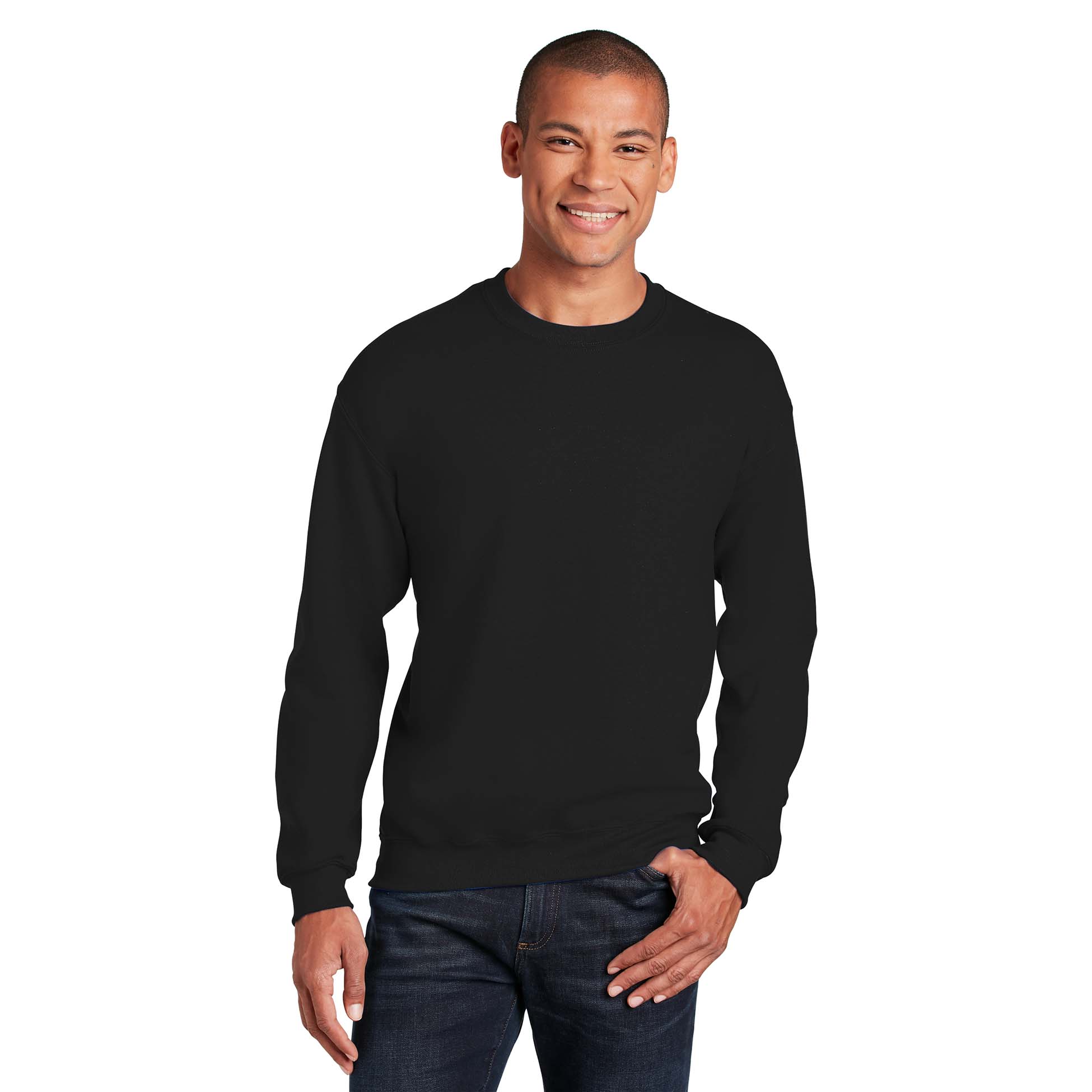 Gildan Activewear Crewneck Sweatshirt, L, BLACK