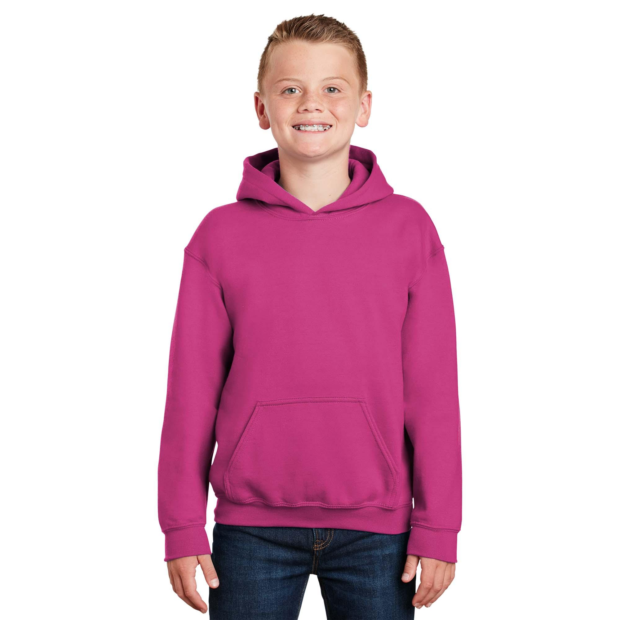 Gildan 18500B Youth Heavy Blend Hooded Sweatshirt - Heliconia | Full Source